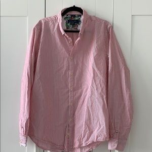 Long Sleeve Pink Pinstriped Button Down